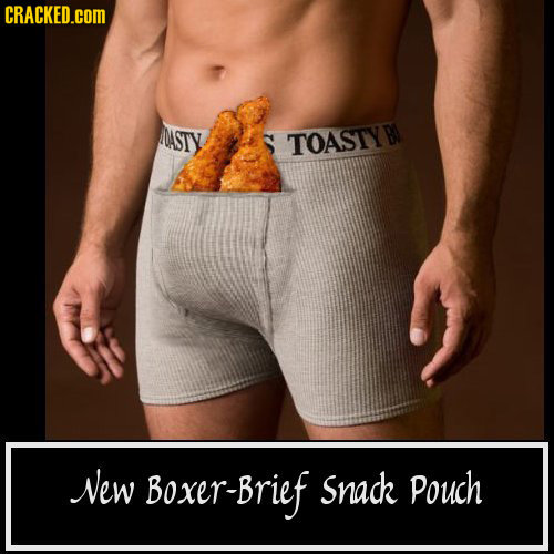CRACKED.cOM OASTY TOASTY B New Boxer-Brief Snack Pouch 