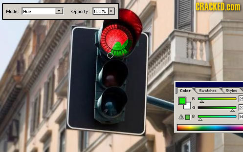 CRACKED.COM Mode: Hue Opacity: 1009 Color Swatcbee Styles R B