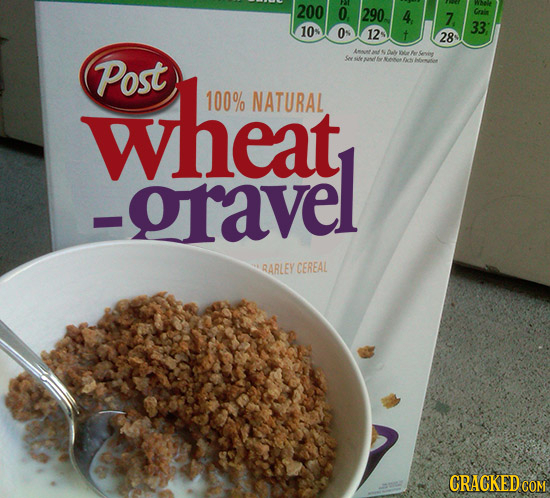 200 0 290 4 7 Coi 10 33 Os 12 28 Laat aly ae wheat Post Sevin e Nen Nemsa 100% NATURAL -oravel RARLEY CEREAL CRACKED COR