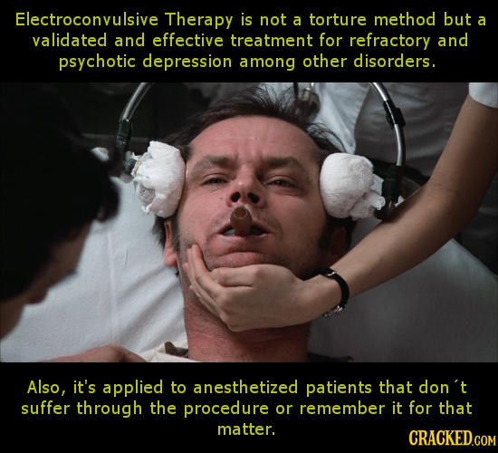 Electroconvulsive Therapy is not a torture method but a validated and effective treatment for refractory and psychotic depression among other disorder