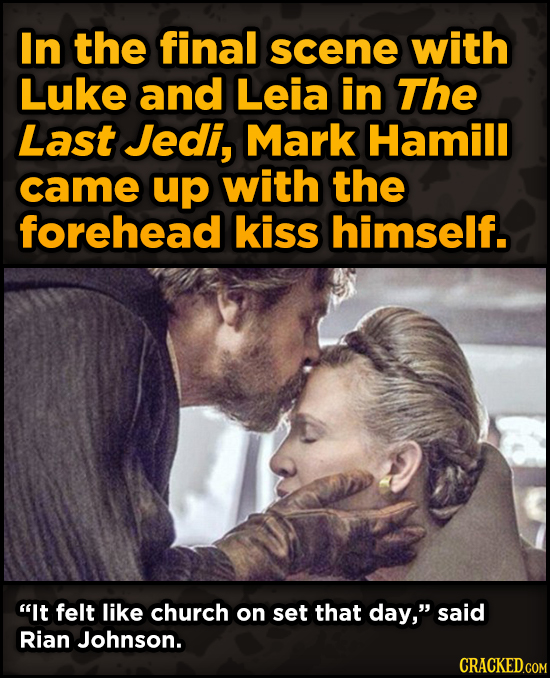 Movie Scenes That Were Supposed To Be Way Different - In the final scene with Luke and Leia in The Last Je