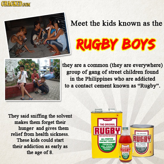 COM Meet the kids known as the RUGBY BOYS they are a common (they are everywhere) group of gang of street children found in the Philippines who are ad