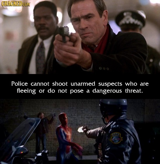 CRAGKEDCOM Police cannot shoot unarmed suspects who are fleeing or do not pose a dangerous threat.