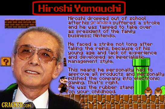 Hiroshi Yamquchi Hiroshi dropped out of school after his grandpa suffered a stroke and he was tapped to take over 33 resident of the fanily DuSINESS: