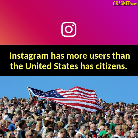 CRACKEDC Instagram has more users than the United States has citizens.
