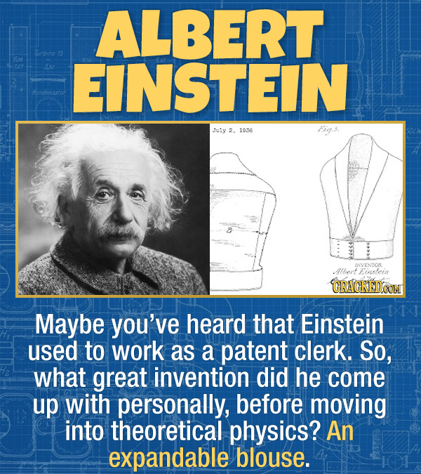 17 Unexpected Accomplishments of Famous People - Maybe you’ve heard that Einstein used to work as a patent clerk. So, what great invention did he come