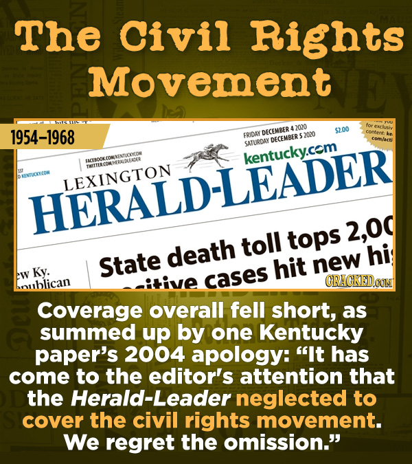 15 Of The Most Shameful Cases Of False Reporting From The Media - Coverage overall fell short, as summed up by one Kentucky paper’s 2004 apology: “It