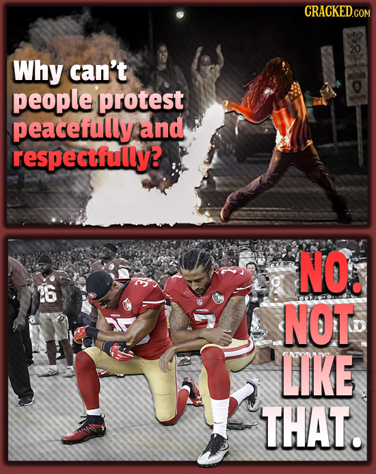 20 Why can't O people protest peacefully and respectfully? NO 16 NOT LIKE THAT.