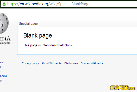 https//en.wikipedia.org/wiki/Special.BlankPage Special page H 7 Blank page DIA clopedia This page is intentionally left blank. ent Privacy policy Abou