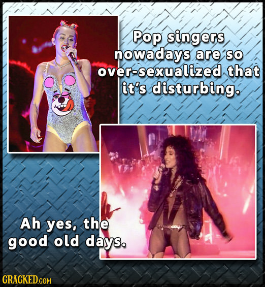 Pop singers nowadays are SO overasexualized that it's disturbing. Ah yes, the good old days. 