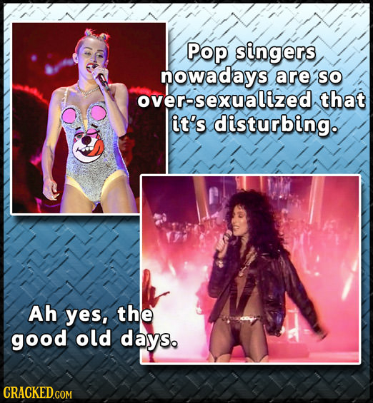 Pop singers nowadays are SO overasexualized that it's disturbing. Ah yes, the good old days.