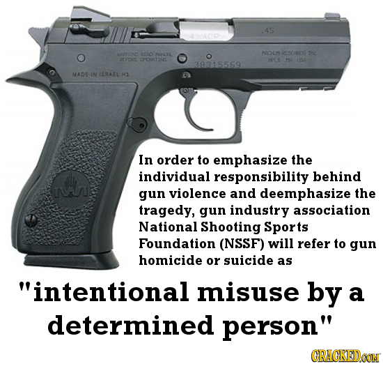 .45 LCONNE HOL HLE OCRO INC 2000 OTO OFERATING MPLS 2l 106 38315569 MADE IN ISRAEL H In order to emphasize the individual responsibility behind gun vi