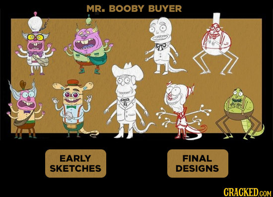 MR. BOOBY BUYER EARLY FINAL SKETCHES DESIGNS