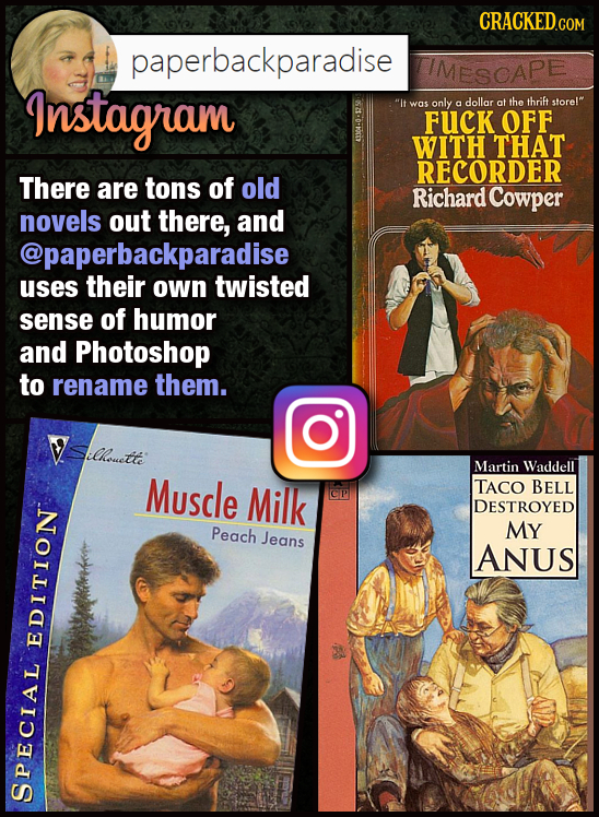 paperbackparadise IMESCAPE Instagram It only dollar storel was a at the thrift FUcK OFF WITH THAT RECORDER There are tons of old Richard Cowper nove