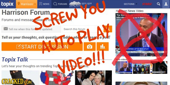 topix Harrison NEW'S FOBUMS You 53F152F SECTIONS VTARG! Harrison Forum Harnson News Video The Seeee Londell Mtritan SCREW talks abr od Forums and me