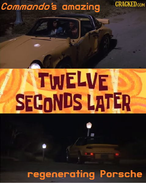 Commando's amazing TWELVE SECONDS LATER regenerating Porsche