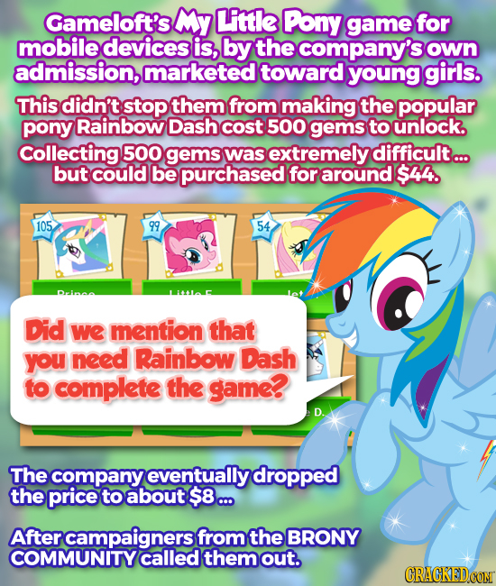 Gameloft's My Littie Pony game for mobile devices is, by the company's own admission, marketed toward young girls. This didn't stop them from making t