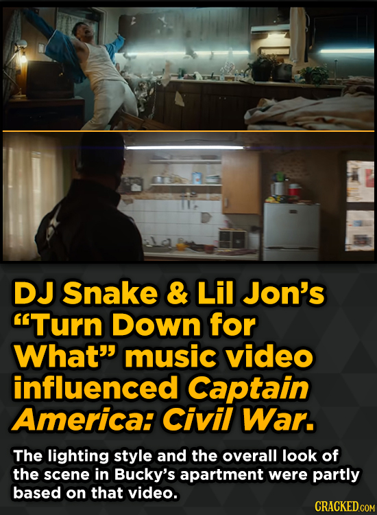 DJ Snake & Lil Jon's Turn Down for What music video influenced Captain America: Civil