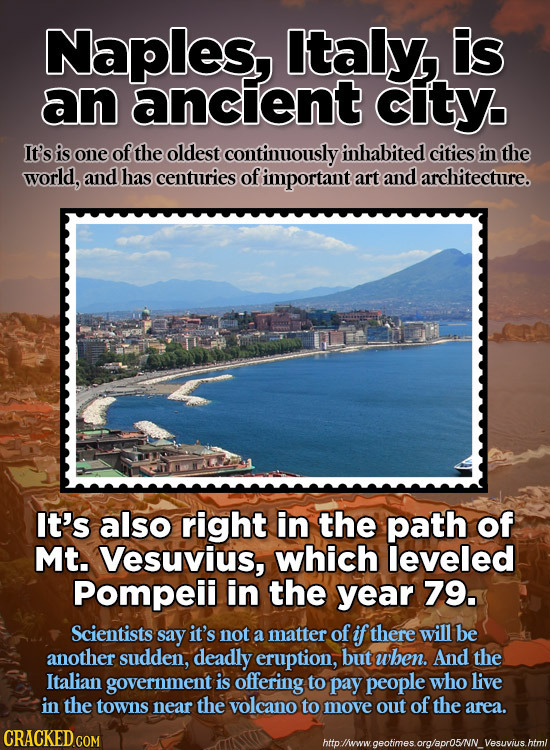 Naples, Italy, is an ancient city. It's is one of the oldest continuously inhabited cities in the world, and has centuries of important art and archit