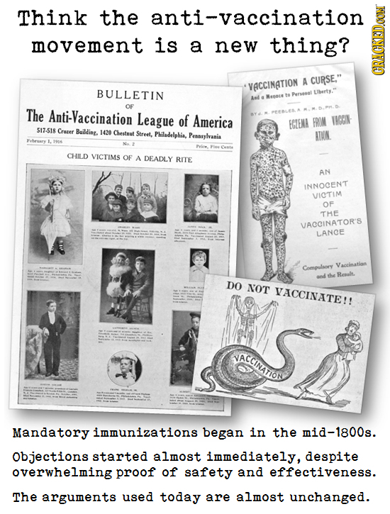 Think the anti-vaccination movement is a new thing? A CURSE, GRAI VACCINATION BULLETIN Liberty. Aed fe Permsal e OF The Anti-Vaccination League of A
