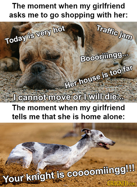 The moment when my girlfriend asks me to go shopping with her: Traffic hot is very jam Today Boooriiingg... far is too house Her 0 cannot move or I wi