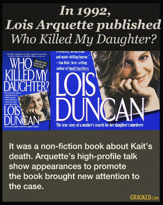 In 1992, Lois Arquette published Who Killed My Daughter? ucuIL IAN 1U deheci hulterirer detk WHO and nind-chilling horror. UPDATED STARTLING WITH -An