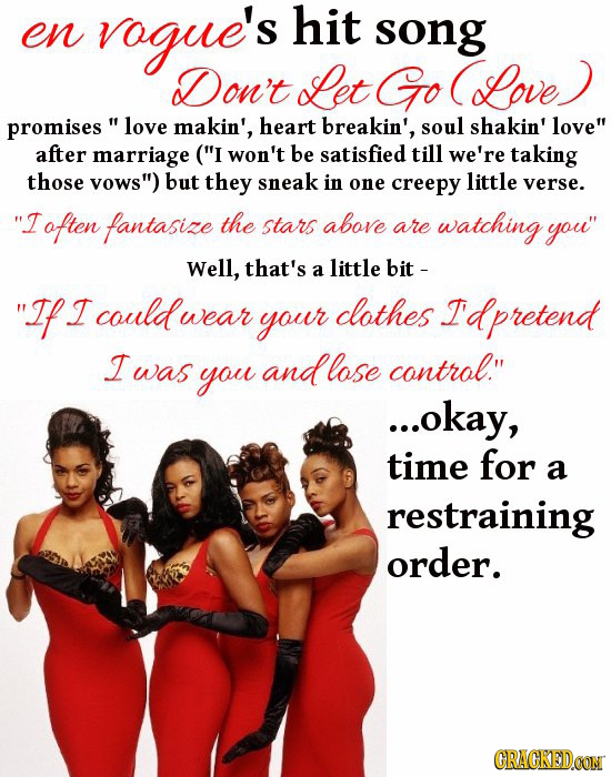 rogue's hit en song Don't Let Ggo Love promises love makin', heart breakin', soul shakin' love after marriage (I won't be satisfied till we're tak