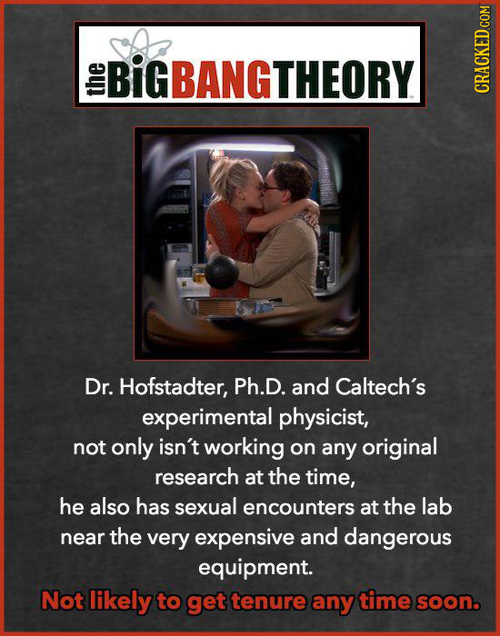 BiG BANGTHEORY the Dr. Hofstadter, Ph.D. and Caltech's experimental physicist, not only isn't working on any original research at the time, he also ha