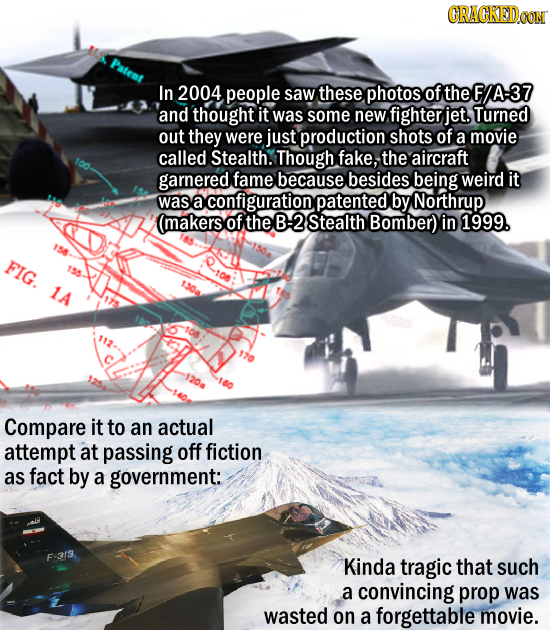 CRACKEDo In 2004 people saw these photos of the F/A-37 and thought it was some new fighter jet. Turned out they were just production shots of a movie