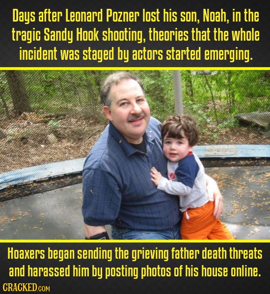 Days after Leonard Pozner lost his son, Noah, in the tragic Sandy Hook shooting, theories that the whole incident was staged by actors started emergin