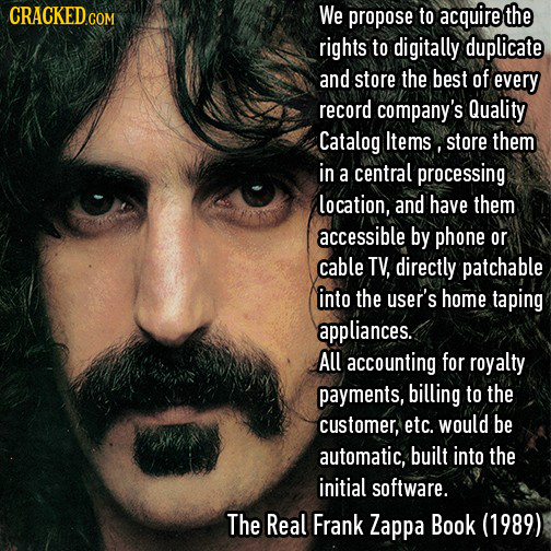 CRACKEDCO We propose to acquire the rights to digitally duplicate and store the best of every record company's Quality Catalog Items, store them in a