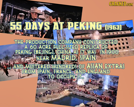 CRACKED COM 55 DAYS AT. PEKING (1963) i7233 THE PRODUCTION COMPANY-CONSTRUCTED. A 60 ACRE FULLESIZED REPLICA OF PEKING (BE JING), CHINA AS IT WAS IN 1