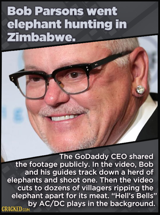 21 Beloved Celebrities Who Melted Down In Spectacular Ways - The GoDaddy CEO shared
the footage publicly. In the video, Bob and his guides track down