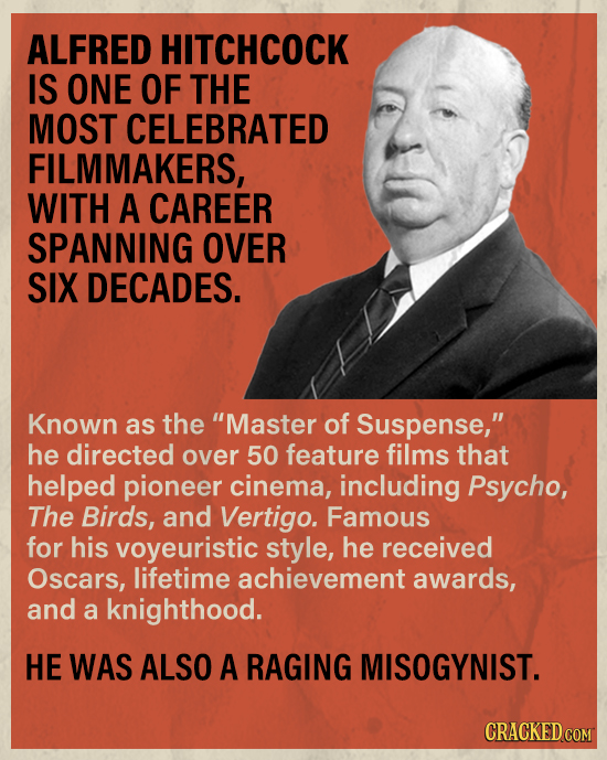 ALFRED HITCHCOCK IS ONE OF THE MOST CELEBRATED FILMMAKERS, WITH A CAREER SPANNING OVER SIX DECADES. Known as the Master of Suspense, he directed ove