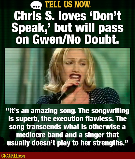 Tell Us Now: 21 Great Performances By Artists You Find To Be 'Meh'