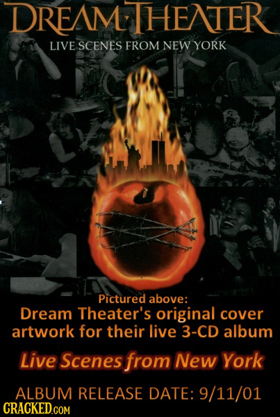 DREAMTHENTER LIVE SCENES FROM NEW YORK Pictured above: Dream Theater's original cover artwork for their live 3-CD album Live Scenes from New York ALBU