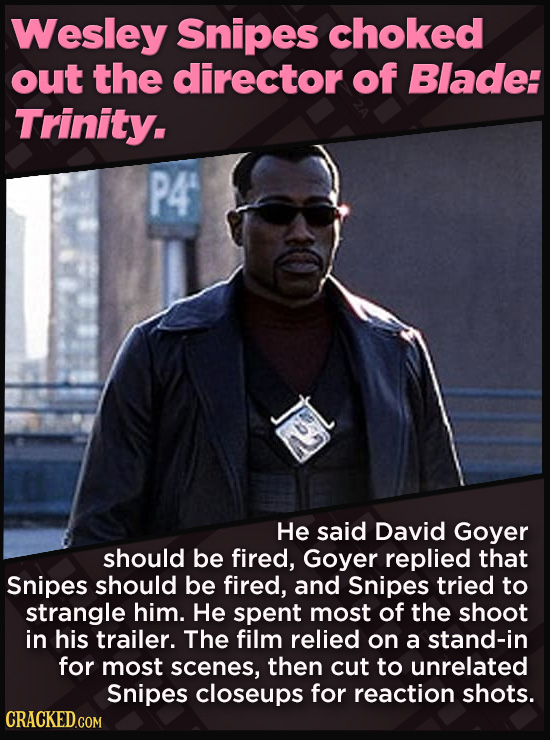 21 Beloved Celebrities Who Melted Down In Spectacular Ways - He said David Goyer
should be fired, Goyer replied that
Snipes should be fired, and Snip