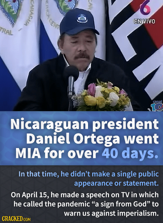 EN VIVO Ral 0 Nicaraguan president Daniel Ortega went MIA for over 40 days. In that time, he didn't make a single public appearance or statement. On A