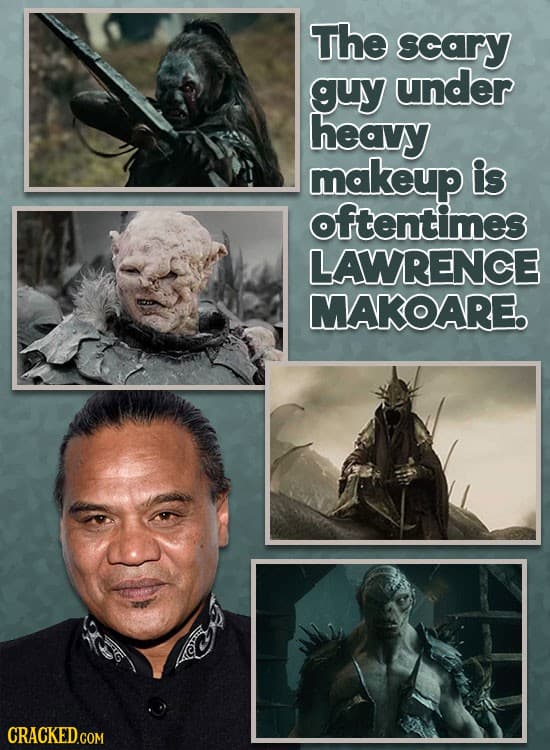 The scary guy under heavy makeup is oftentimes LAWRENCE MAKOARE