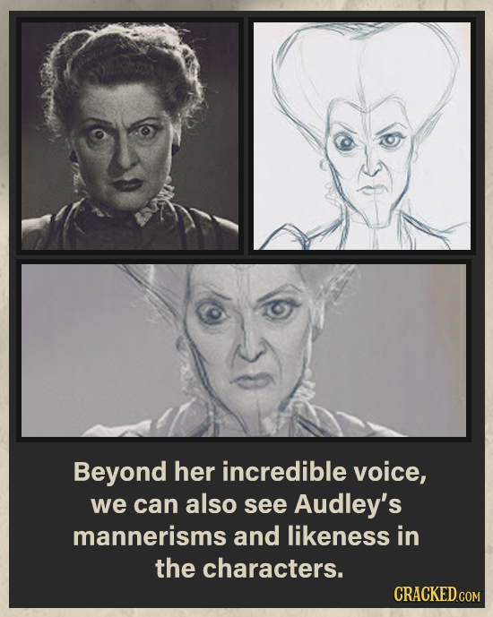 Beyond her incredible voice, we can also see Audley's mannerisms and likeness in the characters.