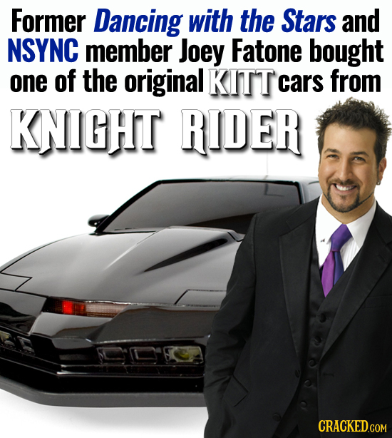 Former Dancing with the Stars and NSYNC member Joey Fatone bought one of the original KITT cars from KNIGHT RIDER CRACKED.COM 