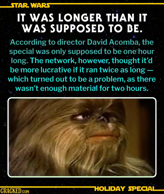 IT WAS LONGER THAN IT WAS SUPPOSED TO BE.
According to director David Acomba, the special was only supposed to be one hour long. The network, however,