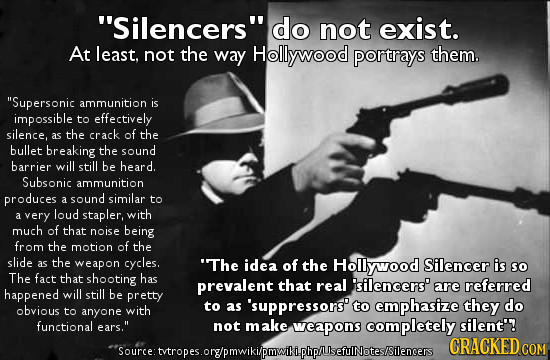 Silencers do not exist. At least. not the way Hollywood portrays them. Supersonic ammunition is impossible to effectively silence, as the crack of