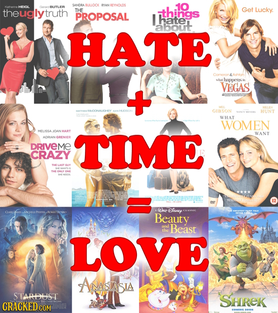 SANDRA BULLOCK AN REYNOLDS 10 HEIGL BUITLER theuglytruth THE things Get Lucky. PROPOSAL I hate about HATE Comoron &Ashton sahot happens VEGAS MEE GIBS