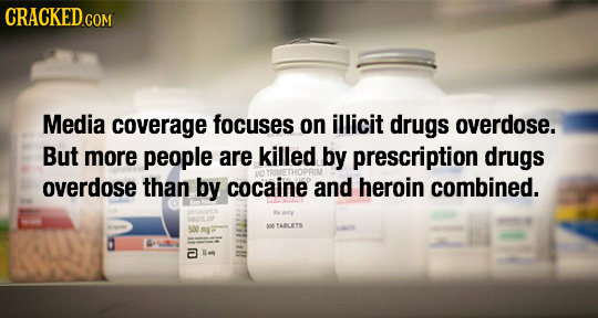 CRACKED.COM Media coverage focuses on illicit drugs overdose. But more people are killed by prescription drugs RIMETHOPRIM overdose than by cocaine an