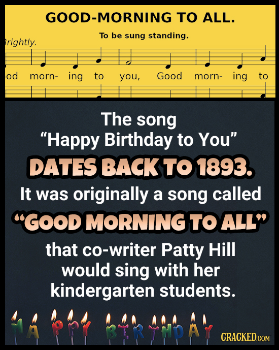 18 Birthday Facts, Happy Birthday To You