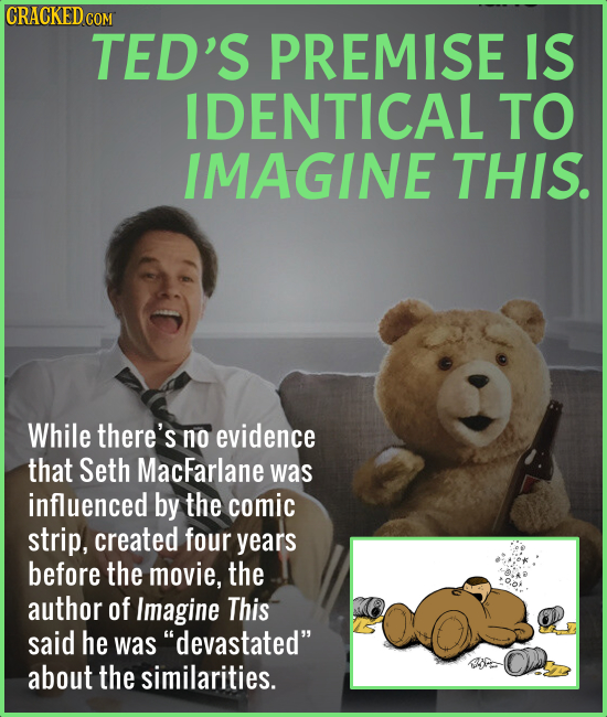 CRACKED CO COM TED'S PREMISE IS IDENTICAL TO IMAGINE THIS. While there's no evidence that Seth MacFarlane was influenced by the comic strip, created f