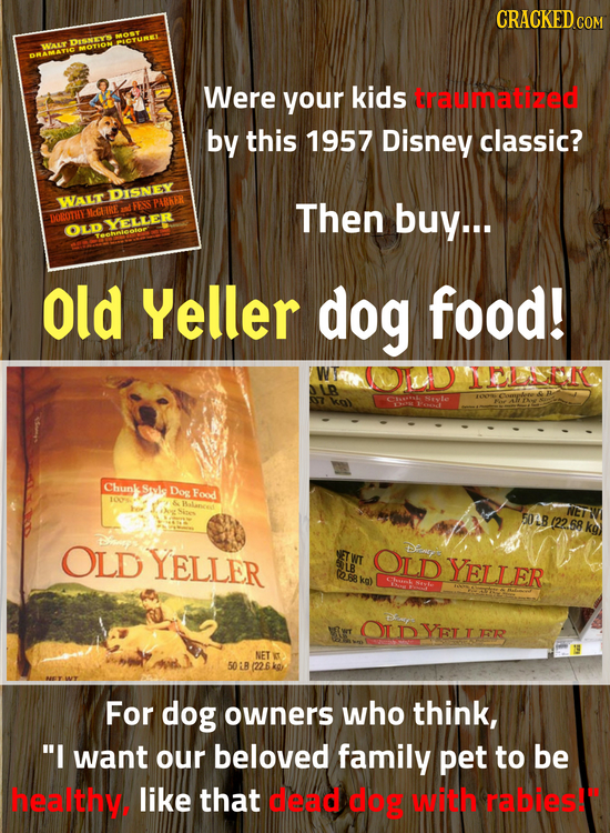 CRACKED CO MOBT WALT DsNEYS Feyue OTON OAMATIC Were your kids traumatized by this 1957 Disney classic? WATDISNEY ESS PARKEX TMOROTHY MSRNE Then buy:..