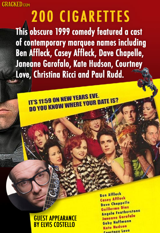 CRACKED COM 200 CIGARETTES This obscure 1999 comedy featured a cast of contemporary marquee names including Ben Affleck, Casey Affleck, Dave Chapelle,