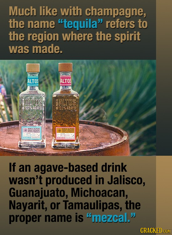 Much like with champagne, the name tequila refers to the region where the spirit was made. ALTOS ALTOS P ALTOS ALTOS 8331/8 ELNIRS If an e-based dri